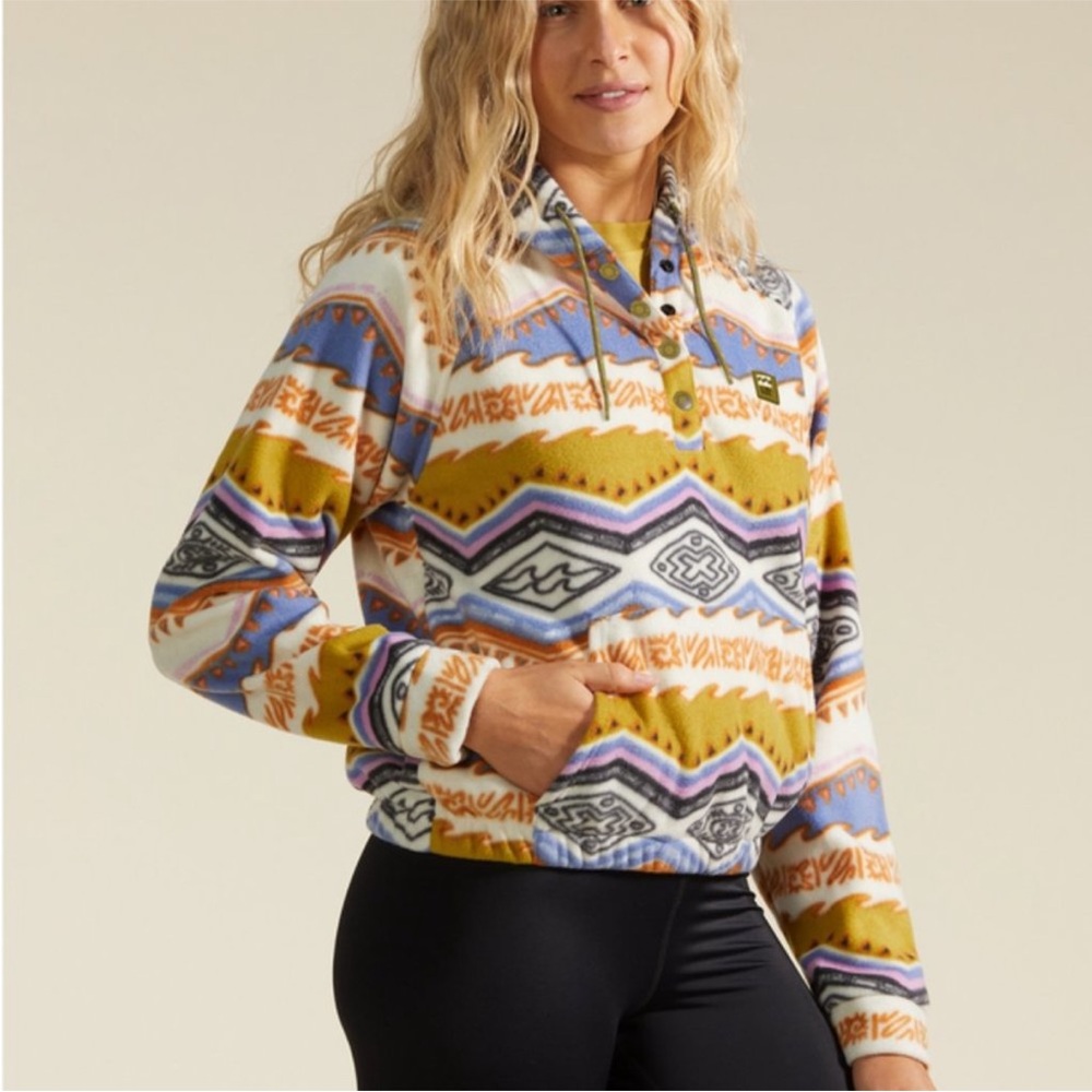Billabong A/Div Go Outdoors Pullover Printed Fleece Hoodie - Picture 2 of 8